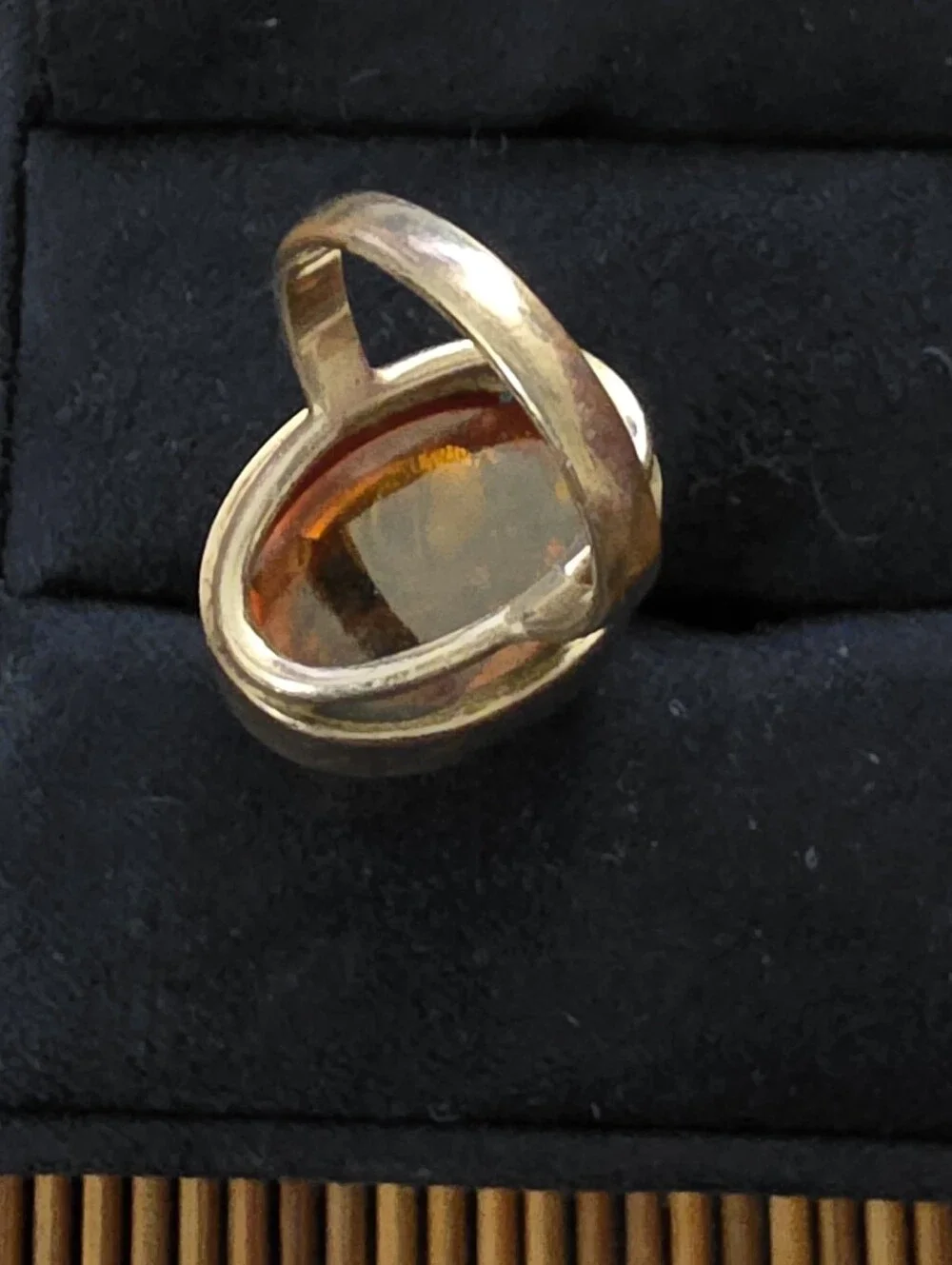 Sterling Silver Amber Ring (Vintage)